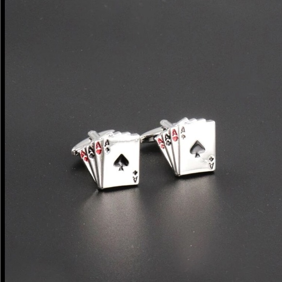 3 pc Unisex Poker Pattern Polvester Printed
Casual Fashion Necktie & cuff links - Picture 9 of 10